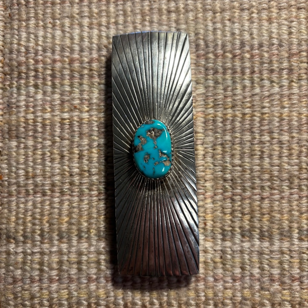 STERLING SILVER NAVAJO BELT BUCKLE